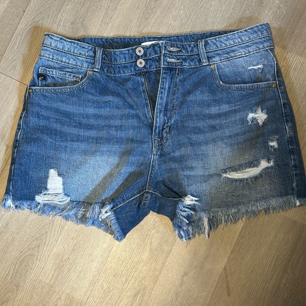 KanCan Blue Distressed Jean Shorts Size 13